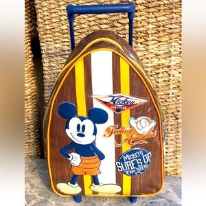 Disney Mickey Mouse Totally Awesome Surf Team Rolling Kids Suitcase Luggage